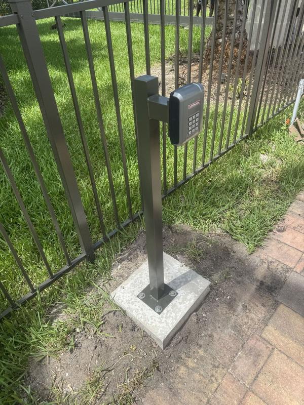 Access keypad on an entry post